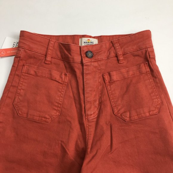 NWT MARINE LAYER Baked Apple Wide Leg BRIDGET High Rise Cropped/Ankle Jeans - Picture 4 of 10